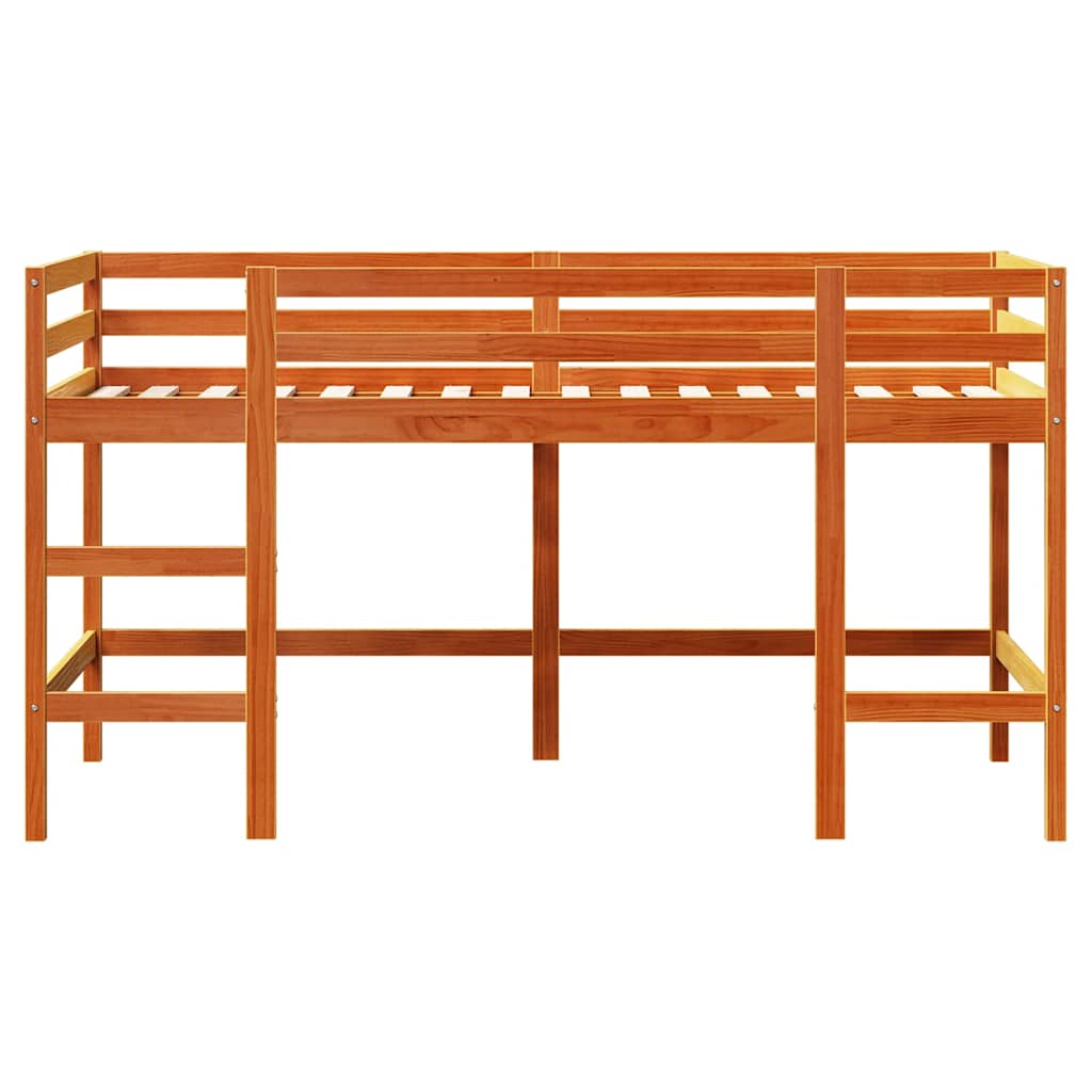 vidaXL Kids' Loft Bed without Mattress with Ladder Wax Brown 80x200 cm