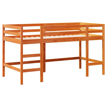 vidaXL Kids' Loft Bed without Mattress with Ladder Wax Brown 90x190 cm Single
