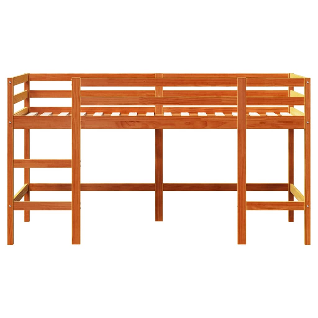 vidaXL Kids' Loft Bed without Mattress with Ladder Wax Brown 90x190 cm Single