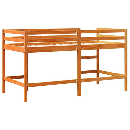 vidaXL Kids' Loft Bed without Mattress with Ladder Wax Brown 90x190 cm Single
