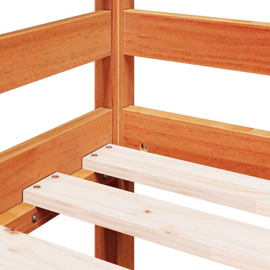 vidaXL Kids' Loft Bed without Mattress with Ladder Wax Brown 90x190 cm Single