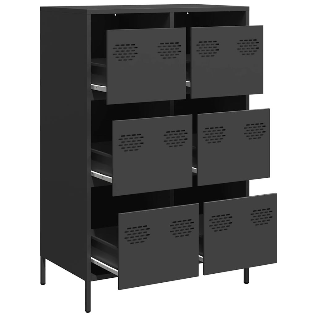 vidaXL Highboard Black 68x39x101,5 cm Steel