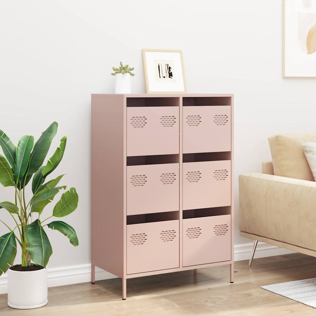 vidaXL Highboard Pink 68x39x101,5 cm Steel