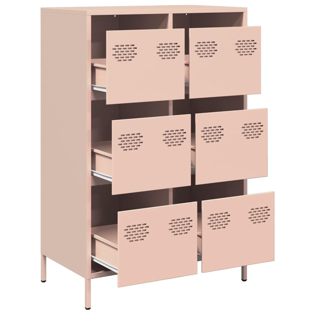vidaXL Highboard Pink 68x39x101,5 cm Steel