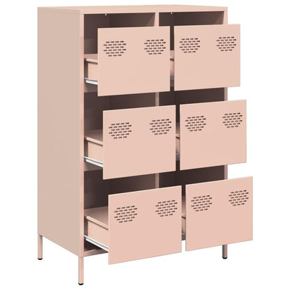 vidaXL Highboard Pink 68x39x101,5 cm Steel