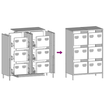vidaXL Highboard Pink 68x39x101,5 cm Steel