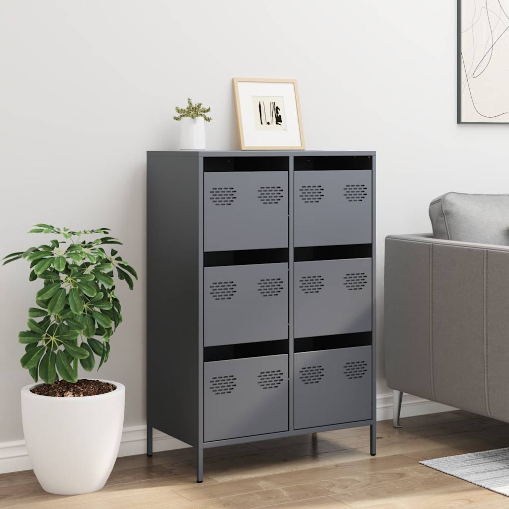 vidaXL Highboard Anthracite 68x39x101,5 cm Steel