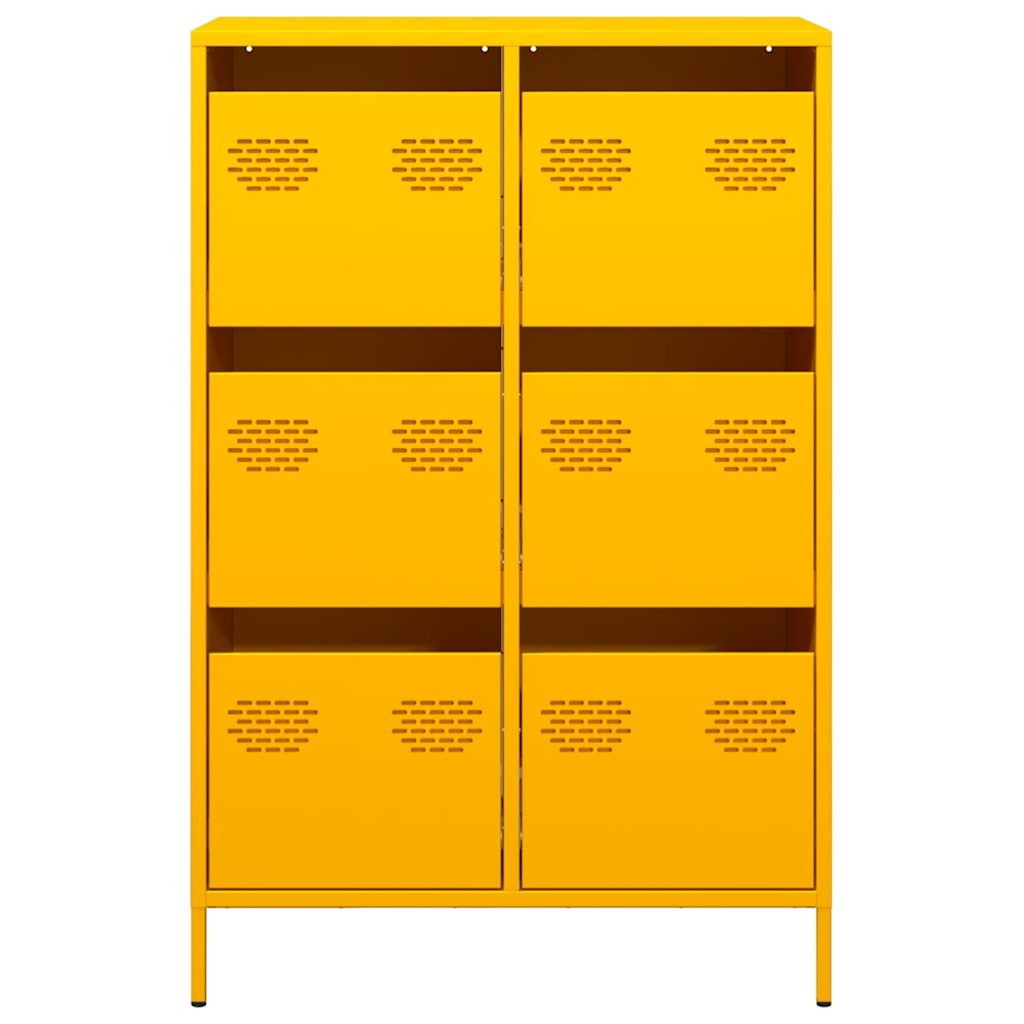 vidaXL Highboard Mustard Yellow 68x39x101.5 cm Steel