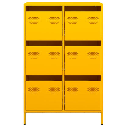 vidaXL Highboard Mustard Yellow 68x39x101.5 cm Steel