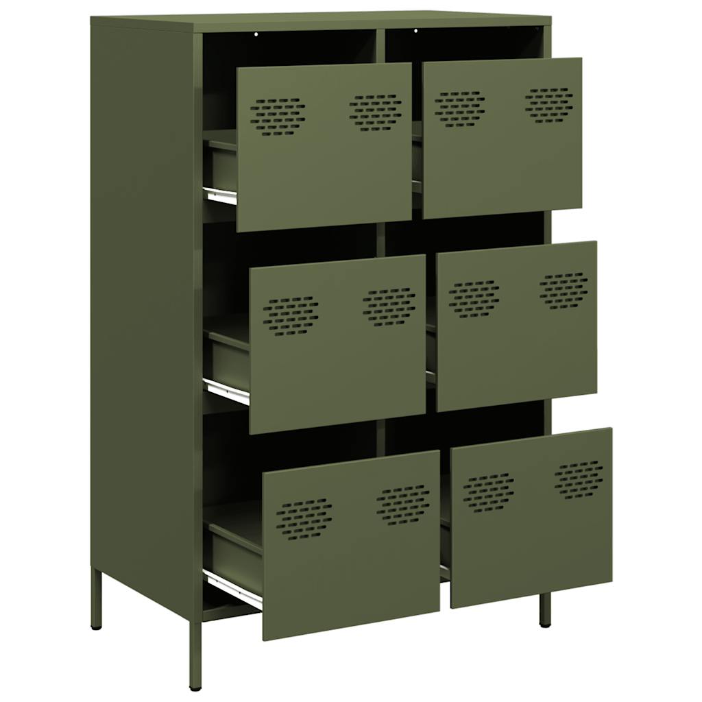vidaXL Highboard Olive Green 68x39x101,5 cm Steel