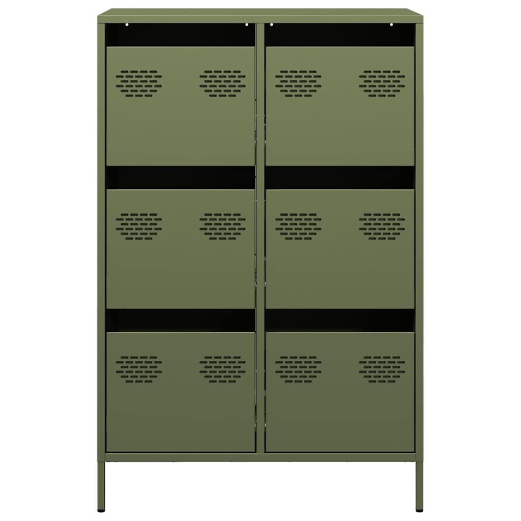 vidaXL Highboard Olive Green 68x39x101,5 cm Steel
