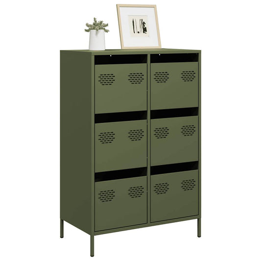 vidaXL Highboard Olive Green 68x39x101,5 cm Steel