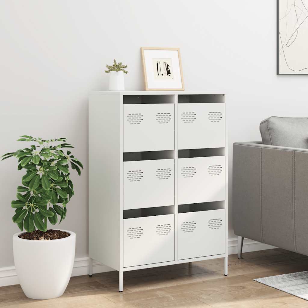 vidaXL Highboard White 68x39x101,5 cm Steel