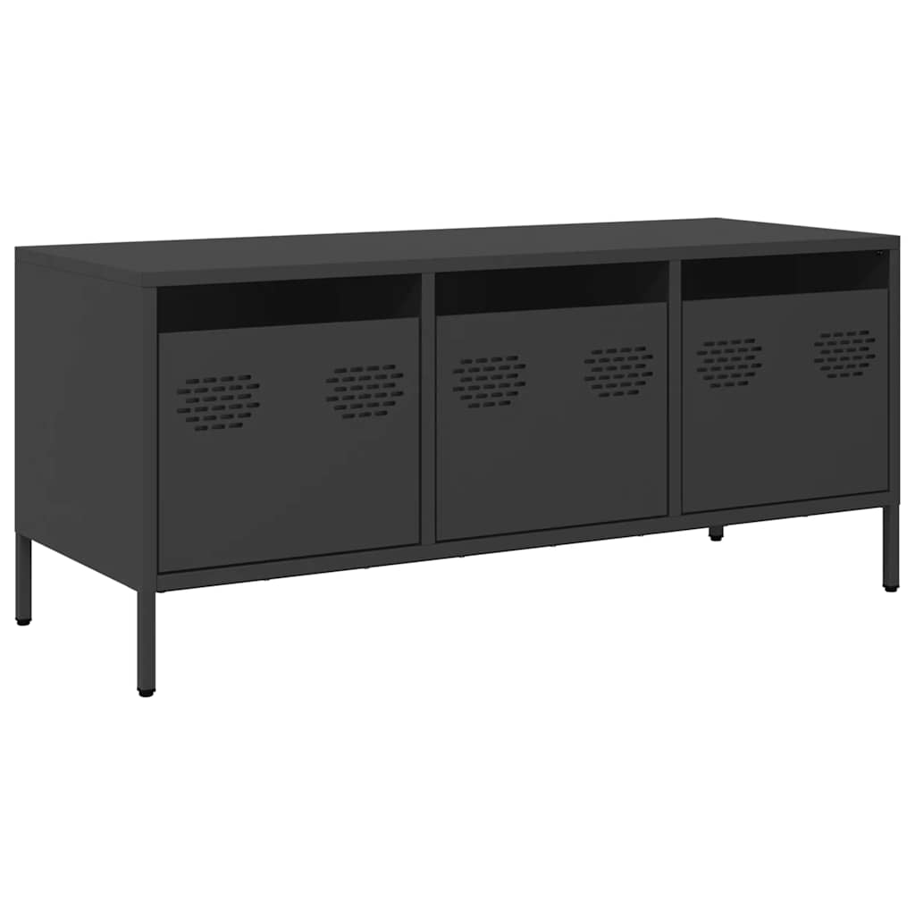 vidaXL TV Cabinet Black 101,5x39x43,5 cm Cold-rolled Steel