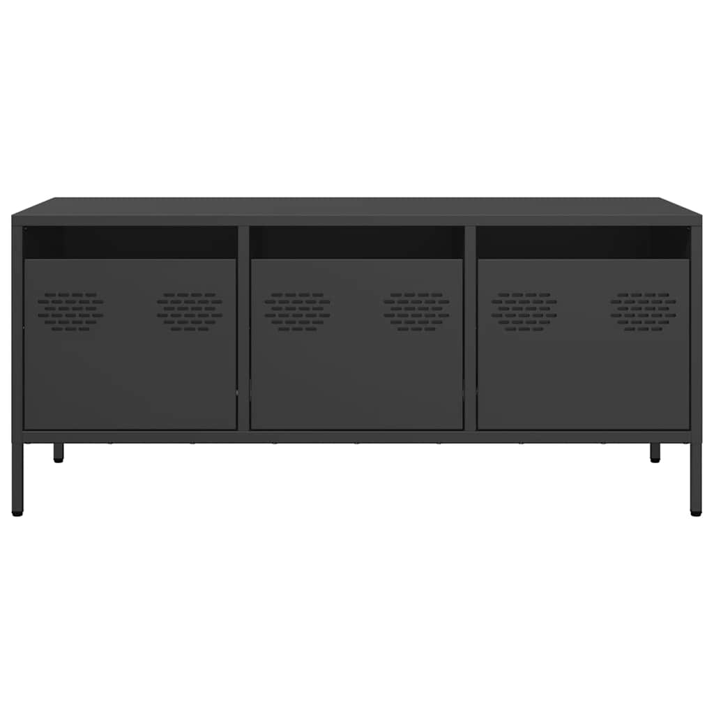 vidaXL TV Cabinet Black 101,5x39x43,5 cm Cold-rolled Steel