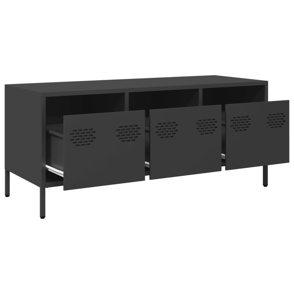 vidaXL TV Cabinet Black 101.5x39x43.5 cm Cold-rolled Steel