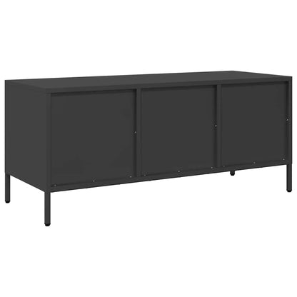 vidaXL TV Cabinet Black 101,5x39x43,5 cm Cold-rolled Steel