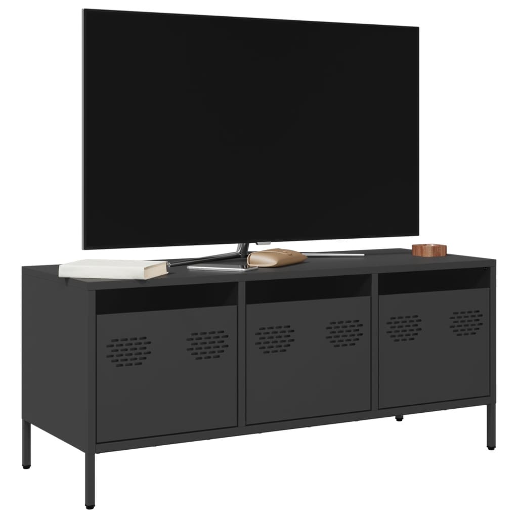 vidaXL TV Cabinet Black 101.5x39x43.5 cm Cold-rolled Steel