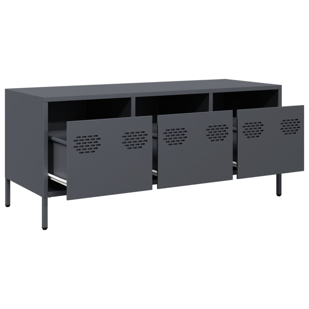 vidaXL TV Cabinet Anthracite 101,5x39x43,5 cm Cold-rolled Steel