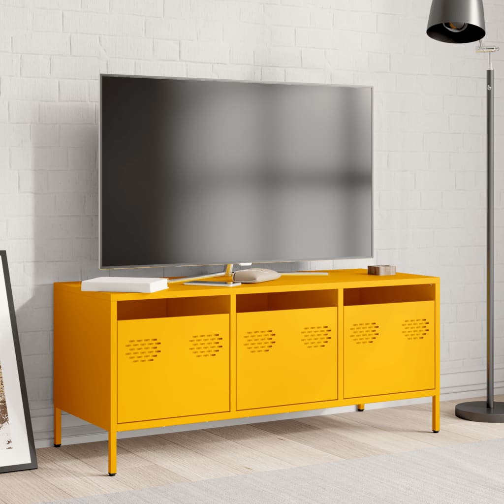 vidaXL TV Cabinet Mustard Yellow 101,5x39x43,5 cm Cold-rolled Steel