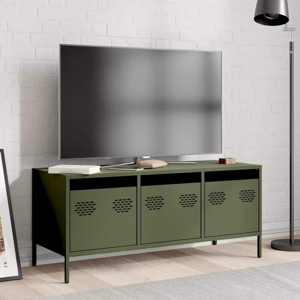 vidaXL TV Cabinet Olive Green 101.5x39x43.5 cm Cold-rolled Steel