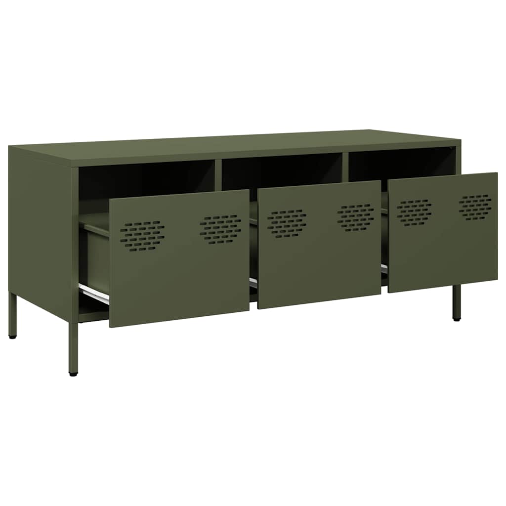 vidaXL TV Cabinet Olive Green 101.5x39x43.5 cm Cold-rolled Steel