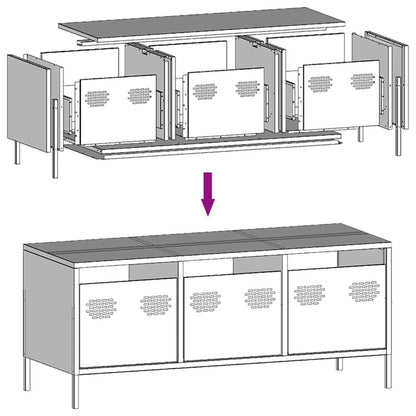 vidaXL TV Cabinet White 101.5x39x43.5 cm Cold-rolled Steel
