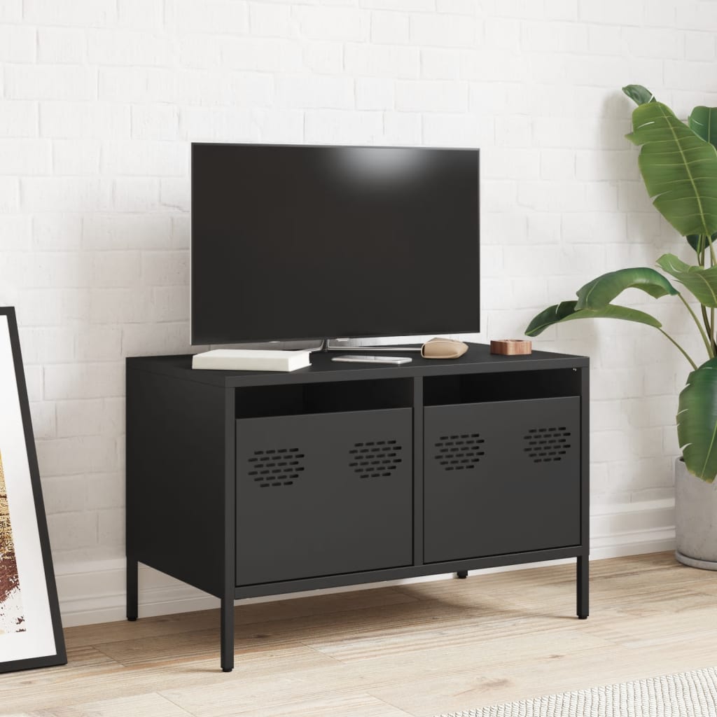 vidaXL TV Cabinet Black 68x39x43.5 cm Cold-rolled Steel