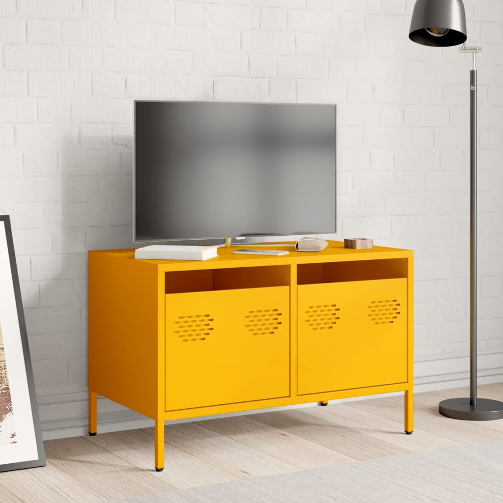 vidaXL TV Cabinet Mustard Yellow 68x39x43.5 cm Cold-rolled Steel