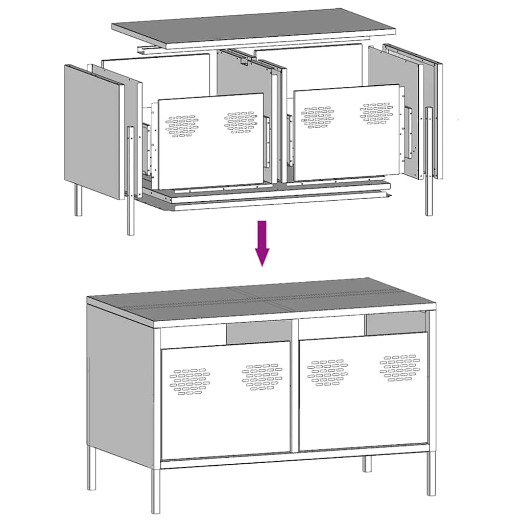 vidaXL TV Cabinet White 68x39x43,5 cm Cold-rolled Steel