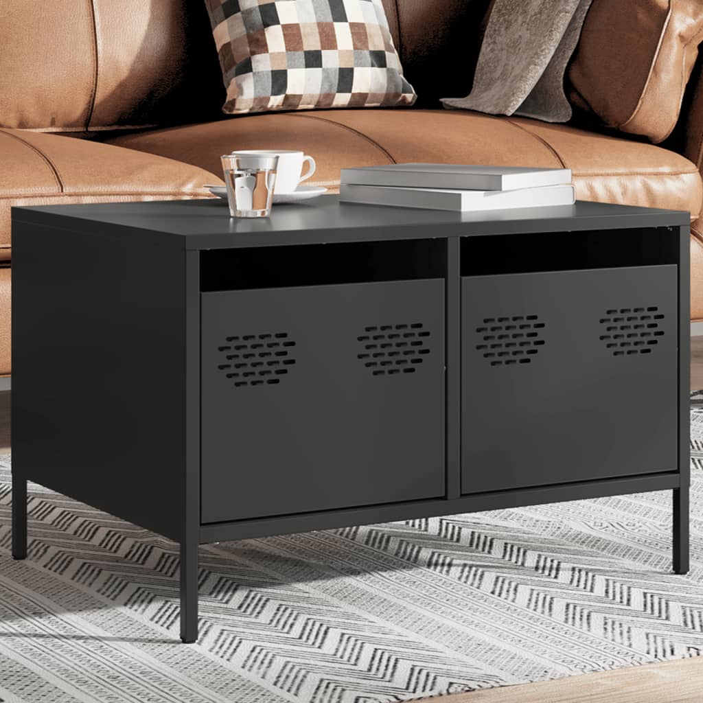 vidaXL TV Cabinet Black 68x50x43.5 cm Cold-rolled Steel
