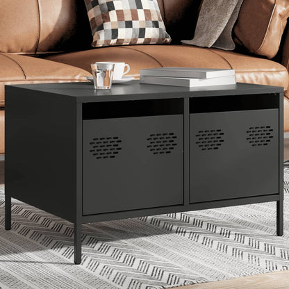 vidaXL TV Cabinet Black 68x50x43.5 cm Cold-rolled Steel