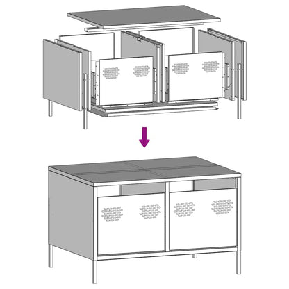 vidaXL TV Cabinet Black 68x50x43,5 cm Cold-rolled Steel