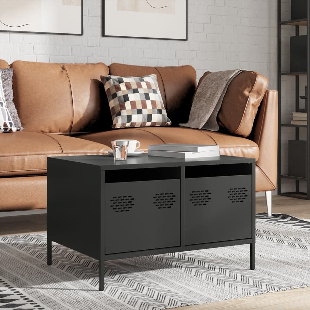 vidaXL TV Cabinet Black 68x50x43.5 cm Cold-rolled Steel