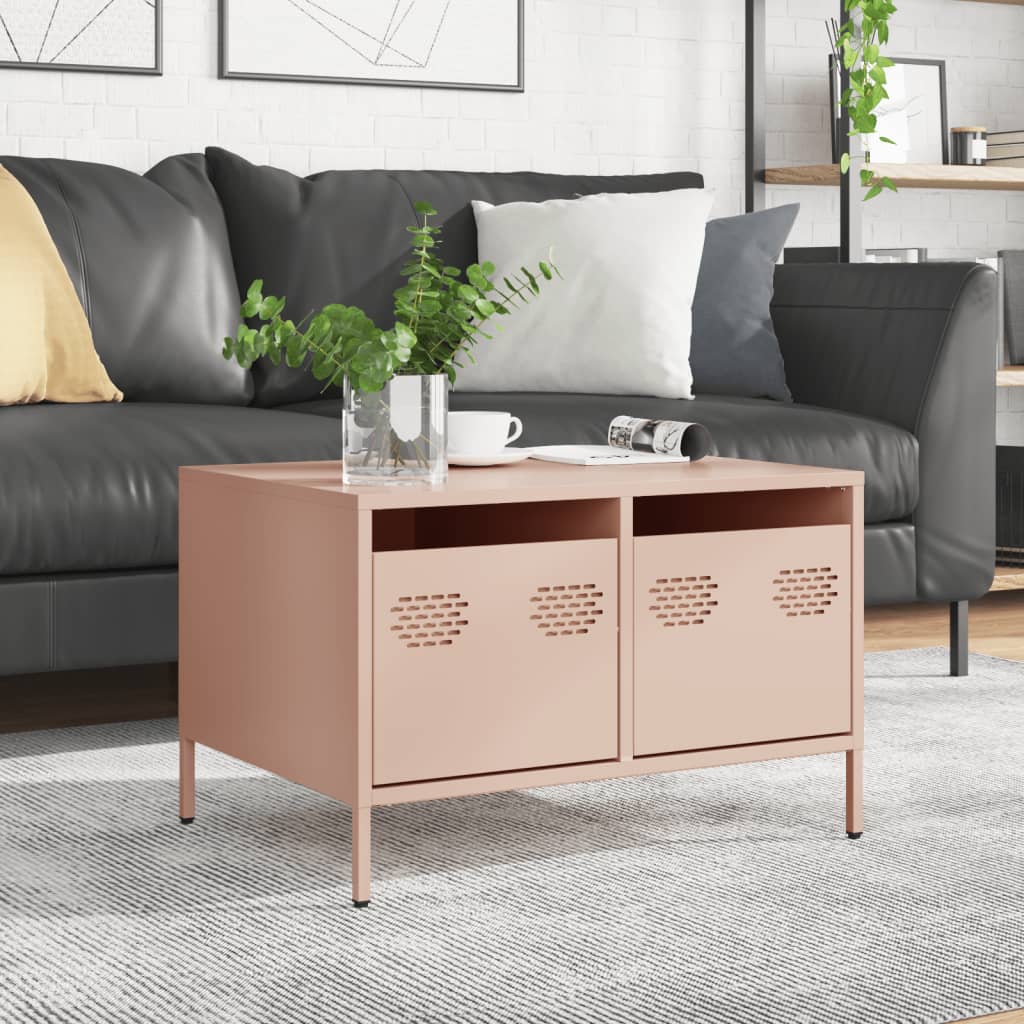 vidaXL TV Cabinet Pink 68x50x43.5 cm Cold-rolled Steel