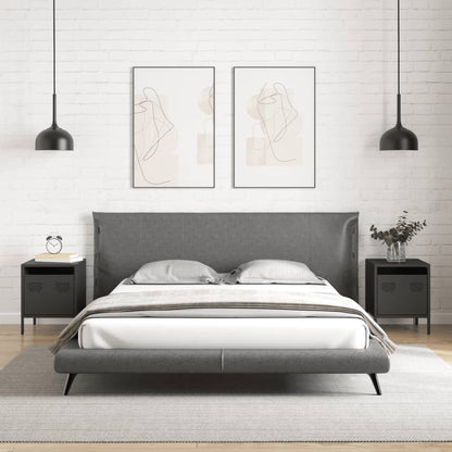 vidaXL Bedside Cabinets 2 pcs Black 35x39x43,5 cm Steel