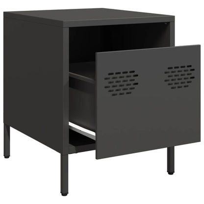 vidaXL Bedside Cabinets 2 pcs Black 35x39x43.5 cm Steel