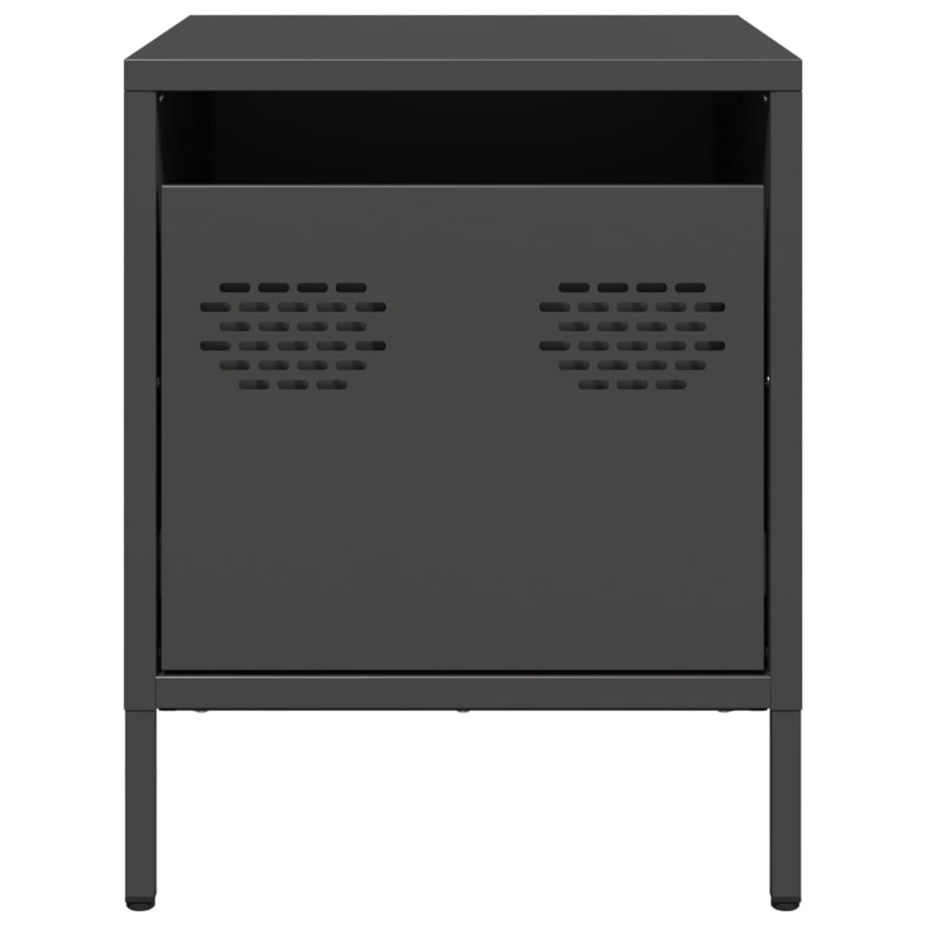 vidaXL Bedside Cabinets 2 pcs Black 35x39x43,5 cm Steel