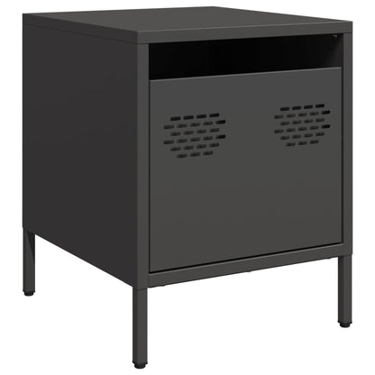 vidaXL Bedside Cabinets 2 pcs Black 35x39x43,5 cm Steel