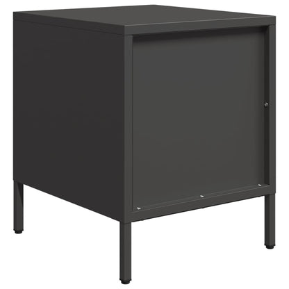 vidaXL Bedside Cabinets 2 pcs Black 35x39x43,5 cm Steel