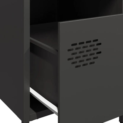 vidaXL Bedside Cabinets 2 pcs Black 35x39x43,5 cm Steel