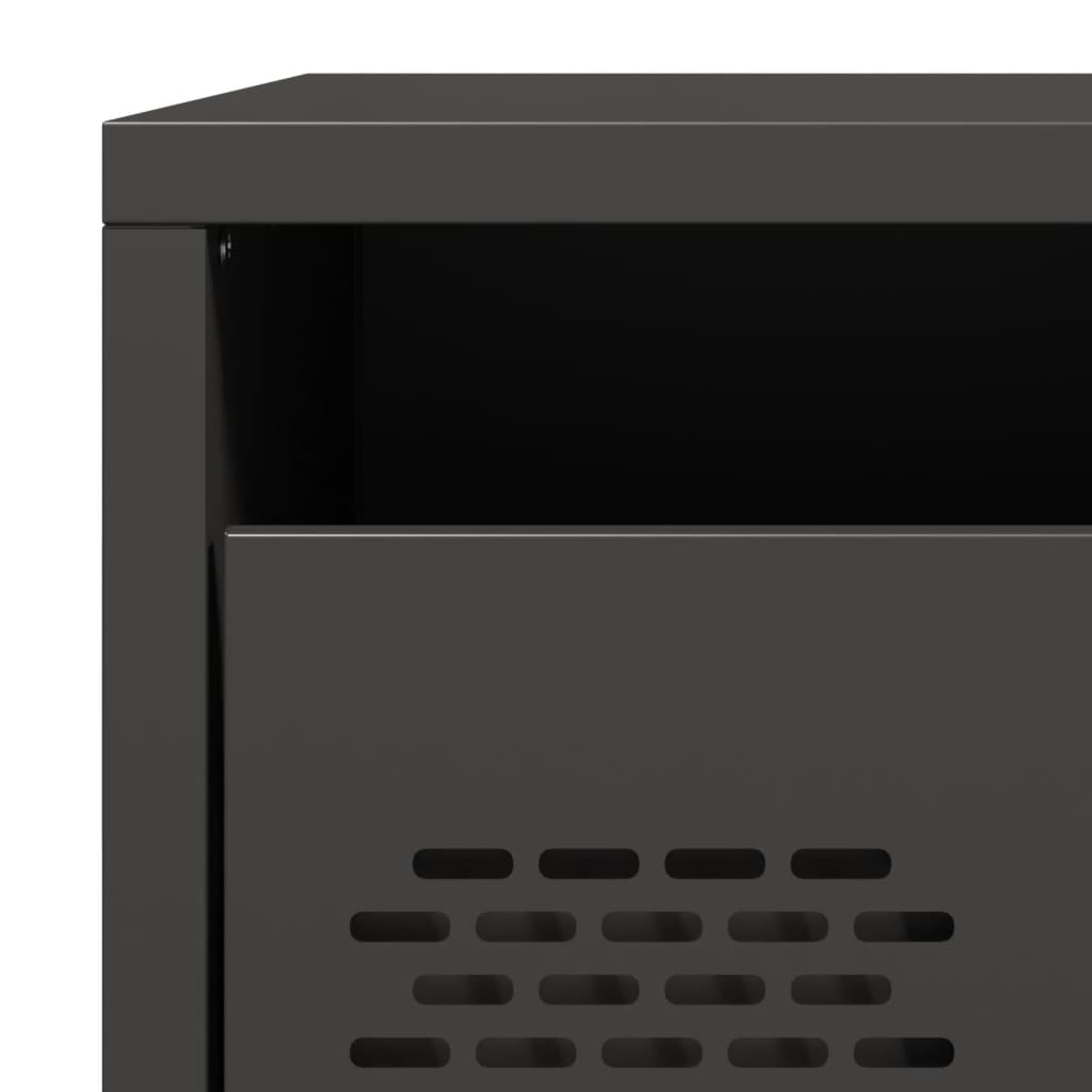 vidaXL Bedside Cabinets 2 pcs Black 35x39x43,5 cm Steel