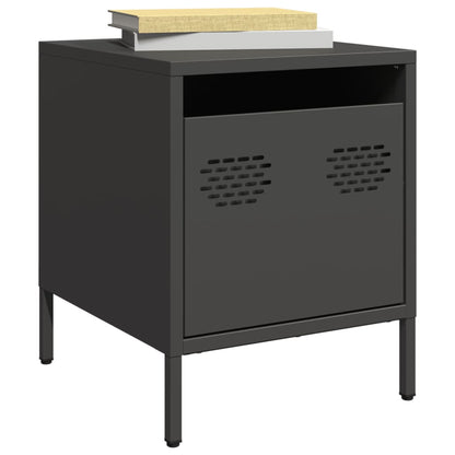 vidaXL Bedside Cabinets 2 pcs Black 35x39x43,5 cm Steel