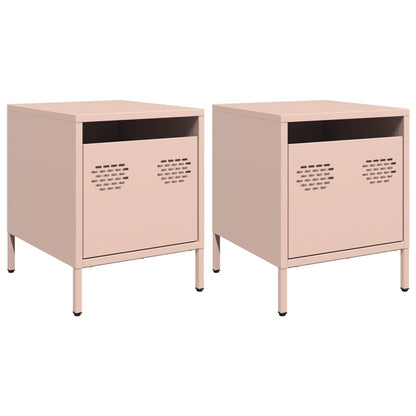 vidaXL Bedside Cabinets 2 pcs Pink 35x39x43.5 cm Steel