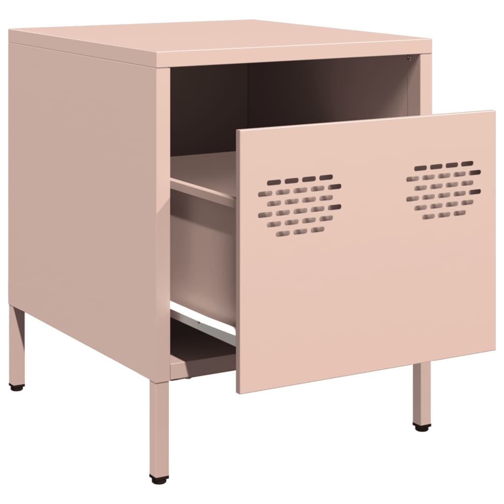 vidaXL Bedside Cabinets 2 pcs Pink 35x39x43,5 cm Steel