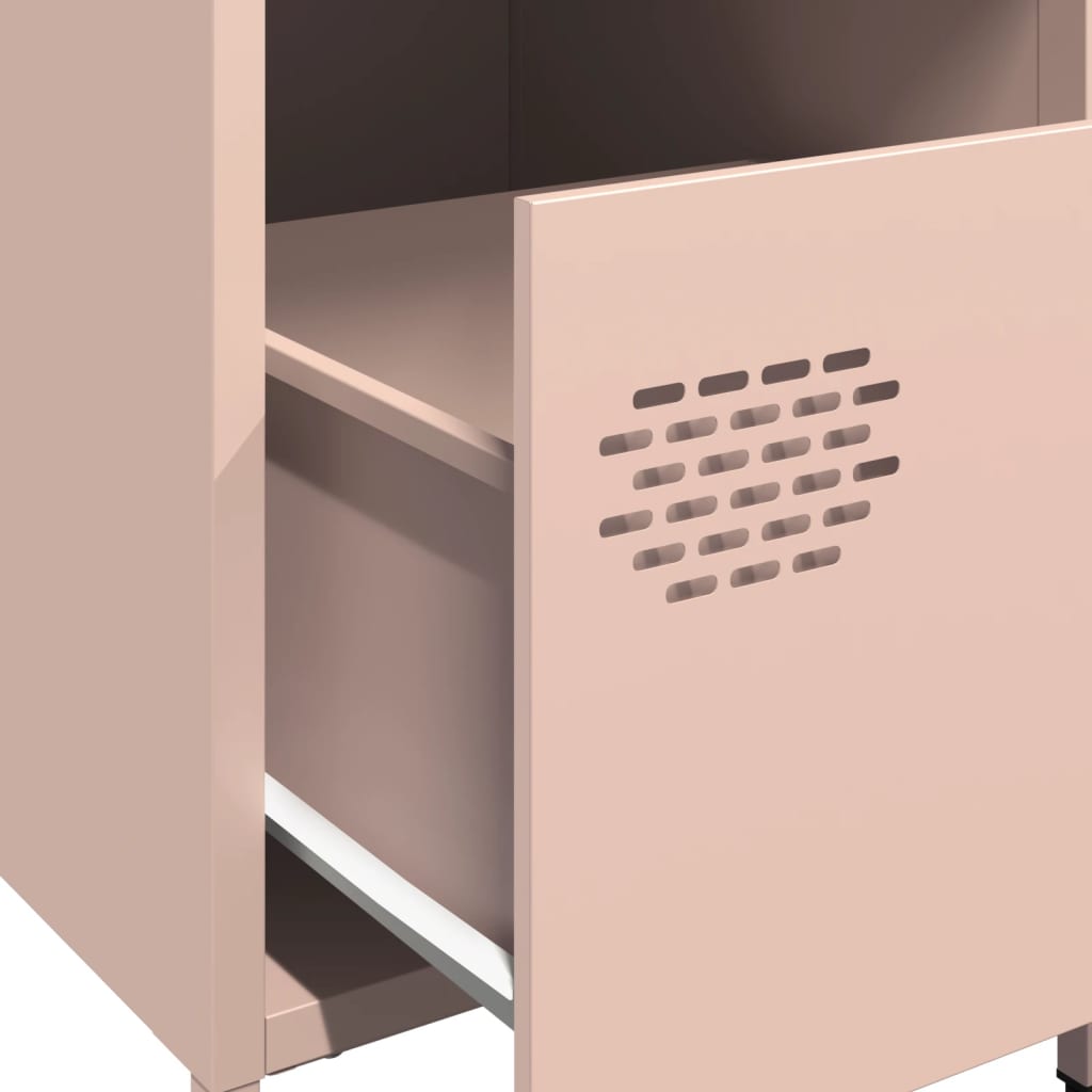 vidaXL Bedside Cabinets 2 pcs Pink 35x39x43.5 cm Steel
