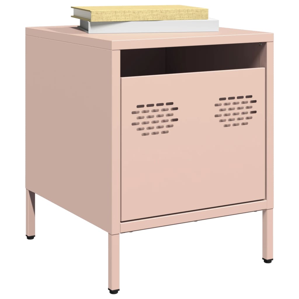 vidaXL Bedside Cabinets 2 pcs Pink 35x39x43,5 cm Steel