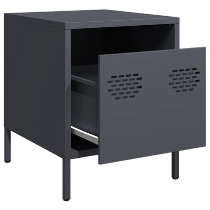 vidaXL Bedside Cabinets 2 pcs Anthracite 35x39x43,5 cm Steel