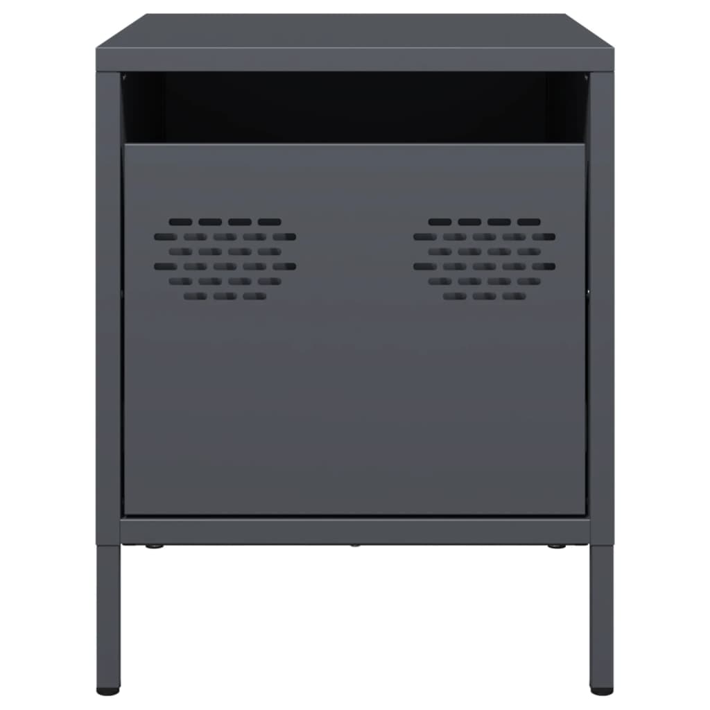 vidaXL Bedside Cabinets 2 pcs Anthracite 35x39x43,5 cm Steel