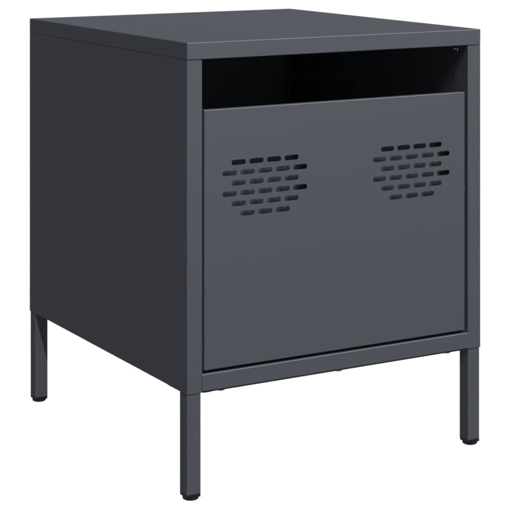 vidaXL Bedside Cabinets 2 pcs Anthracite 35x39x43,5 cm Steel